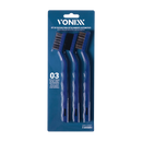 KIT 3 ESCOVAS DETALHAMENTO NYLON ACO LAT